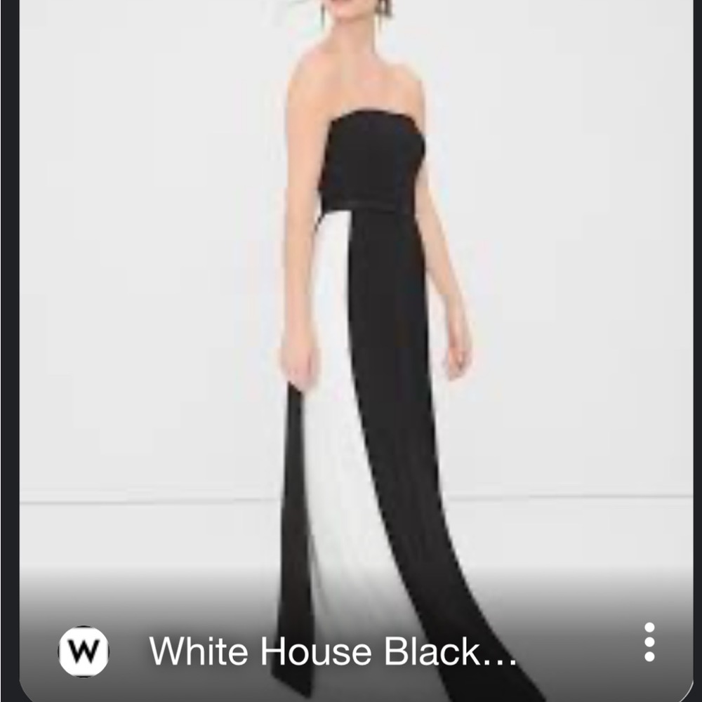 New with Tags WHBM black and white color block gown